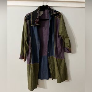 Winter Sun-Vintage Flannel Bohemian coat/dress for fashion lovers! Size M